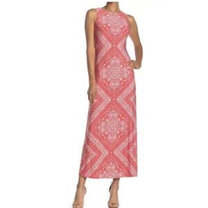 Eliza J maxi dress sz 4 NWT red white Nordstrom Geo print sleeveless
